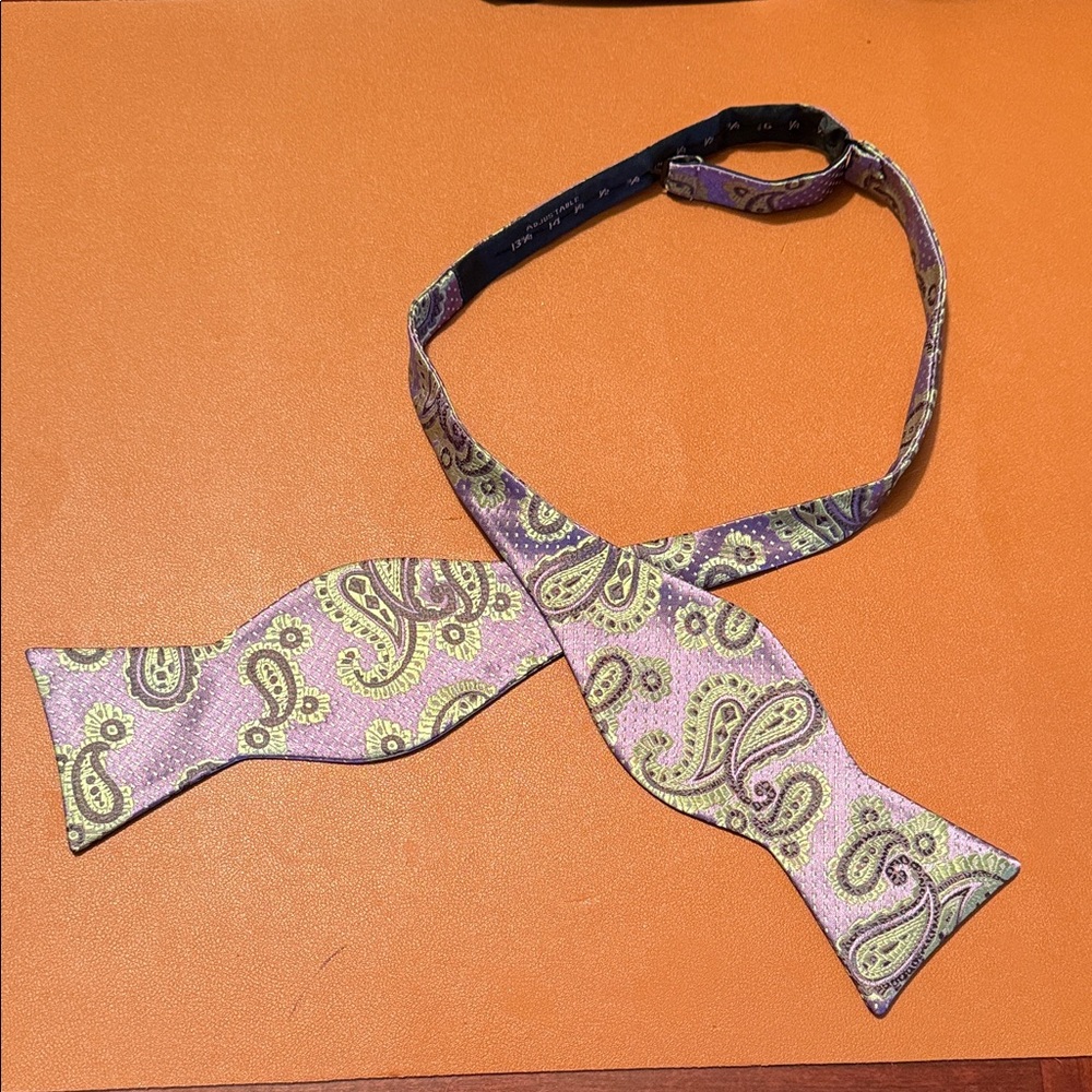 Paisley Bow Tie In Purple And Green